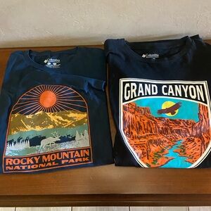 Columbia T Shirt Bundle Men’s XL/2XL Rocky Mountain and Grand Canyon Shirts